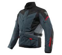 Dainese - Tempest 3 D-Dry, Giacca da Uomo Moto Touring, Giacca Impermeabile, Fodera Termica Rimovibile, Protezioni su Spalle e Gomiti, Ebano/Nero/Rosso Lava, 56