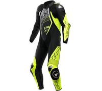 Dainese Audax D-Zip, tuta in pelle 1pz. traforata 48 male Nero/Giallo Fluo/Bianco