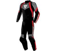 Dainese Avro 4 Tuta in pelle da moto in 2 pezzi, nero-grigio-rosso, taglia 50 per maschi