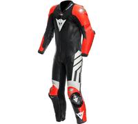 Dainese Mugello 3 D-air, tuta in pelle 1pz. traforata 52 male Nero/Rosso Fluo/Bianco