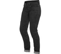 Dainese Denim Slim Pantaloni tessili per moto da donna, nero, Taglia 34