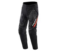 Dainese - Drake 2 Super Air Tex Pants, Pantaloni da Moto Ventilati, in Tessuto, per Stagione Estiva, con Protezioni Removibili, Man, Nero/Antracite/Rosso-Fluo, 46