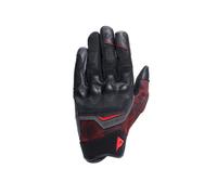 DAINESE - Ermex Gloves, Guanti Moto Estivi, Traspiranti con Inserti in Mesh, Protezioni Rigide sulle Nocche, Rinforzi in Pelle, Touchscreen, XXXL, Nero e Rosso Lava