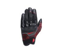 DAINESE - Ermex Gloves, Guanti Moto Estivi, Traspiranti con Inserti in Mesh, Protezioni Rigide sulle Nocche, Rinforzi in Pelle, Touchscreen, XL, Nero e Rosso Lava