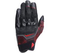 DAINESE - Ermex Gloves, Guanti Moto Estivi, Traspiranti con Inserti in Mesh, Protezioni Rigide sulle Nocche, Rinforzi in Pelle, Touchscreen, S, Nero e Rosso Lava