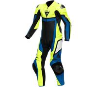 Dainese Gen-Z Abito in pelle perforata monopezza per bambini, blu-giallo, taglia M 164