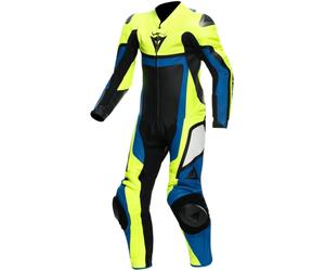Dainese Gen-Z Abito in pelle perforata monopezza per bambini, blu-giallo, taglia M 164