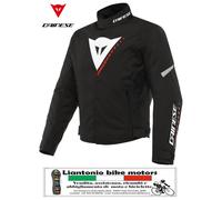 DAINESE GIACCA MOTO UOMO VELOCE D-DRY IMPERMEABILE PROTEZIONI NERO/ROSSO