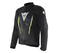 DAINESE - Herosphere Air Tex Jacket, Giacca Moto in Tessuto, Ventilata e Estiva, Nero/Bianco/Giallo fluo, 56