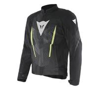 DAINESE - Herosphere Air Tex Jacket, Giacca Moto in Tessuto, Ventilata e Estiva, Uomo, Nero/Bianco/Giallo-Fluo, 52