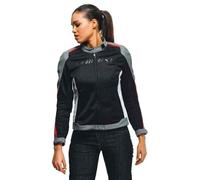 Dainese Hydraflux 2 Air Lady D-Dry Jacket, Giacca Moto Impermeabile, Donna, Nero/Charcoal-Gray/Rosso Lava, 46