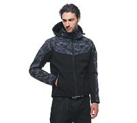 DAINESE - Ignite Tex Jacket, Giacca Moto Uomo, Fleece in Tessuto Idrorepellente e Traspirante, Giacca Moto Antipioggia, Protezioni Spalle e Gomiti, Dettagli Riflettenti, Nero/Grigio Mimetico