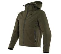 DAINESE - Ignite Tex Jacket, Giacca Moto Uomo, Fleece in Tessuto Idrorepellente e Traspirante, Giacca Moto Antipioggia, Protezioni Spalle e Gomiti, Dettagli Riflettenti, Verde Scuro