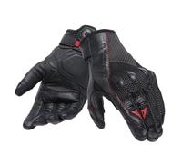 Dainese - Karakum Ergo-Tek Magic Connection Gloves, Guanti da Moto Estivi, Guanti da Uomo Tessuto Ventilato ed Elasticizzato, Palmo in Pelle, Protezioni sulle Nocche, Nero/Nero, M