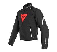 Dainese Laguna Seca 3 D-Dry Jacket, Giacca Moto Cordura Impermeabile, Uomo, Nero/Rosso Lava/Bianco, 52