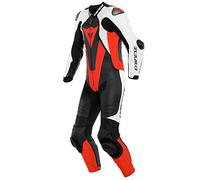 Dainese Laguna Seca 5 Abito in pelle per moto perforato a un pezzo Nero/Bianco/Rosso 50
