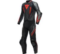Dainese Laguna Seca 5 S26, tuta in pelle 2 pezzi. 54 male Nero/Grigio/Rosso Fluo