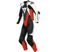 Dainese Laguna Seca 5, tuta in pelle 1pz. traforata 52 male Nero/Bianco/Rosso Fluo
