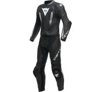 Dainese Laguna Seca 5 Tuta in pelle da moto a 2 pezzi, nero-bianco, taglia 58 per maschi