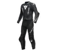 DAINESE LAGUNA SECA 5 TUTA MOTO DIVISIBILE 2 PEZZI PELLE NERO / BIANCO