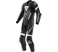 Dainese Laguna Seca 6 1- Pezzo Tuta in pelle da moto, nero-bianco, taglia 46 per maschi