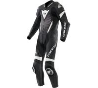 Dainese Laguna Seca 6 1- Pezzo Tuta in pelle da moto, Bianco/nero, Taglia 48