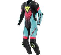 Tuta Moto Pelle Uomo Dainese LAGUNA SECA 6 Perforata Black/Water/Fuxia Taglia:58
