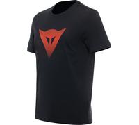 Dainese Logo, maglietta XXL male Nero/Rosso Fluo