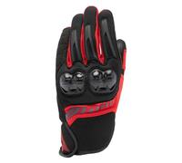 DAINESE - Mig 3 Air Gloves, Guanti Moto Estivi, Tessuto Ventilato, Protezioni sulle Nocche, Touch Screen, Man, Nero/Rosso Lava, S
