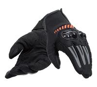 Dainese - Mig 3 Air Tex Gloves, Guanti Moto Estivi in Pelle da Uomo, con Sensore Touchscreen, Palmo Rinforzato e Protezioni Nocche in TPU, Confortevoli, Elastici e Traspiranti, Nero/Rosso