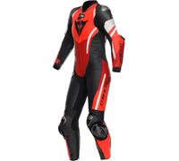 Dainese Misano 3 D-air, tuta in pelle 1pz. traforata donna 42 male Nero/Rosso/Rosso Fluo/Bianco