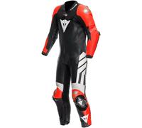 Dainese Mugello 3 D-air, tuta in pelle 1pz. traforata 60 male Nero/Rosso Fluo/Bianco