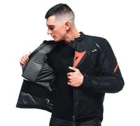 Giacca moto Dainese Smart Jacket LS Sport Nero Rosso Fluo 52