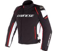 Dainese Racing 3, Giacca in tessuto D-Dry 46 male Nero/Nero/Rosso Fluo