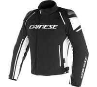 Dainese Racing 3, giacca tessile D-Dry 62 male Nero/Nero/Bianco