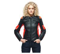 Dainese Racing 4 Donna Giacca in pelle Nero/Rosso 42