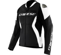 Dainese Racing 5 Giacca in pelle da moto da donna, nero-bianco, taglia 46 per donne