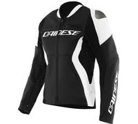 Dainese Racing 5 Giacca in pelle da moto da donna, Bianco/nero, Taglia 42