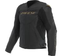Dainese Racing 5 Giacca in pelle da moto, nero-oro, taglia 56 per maschi