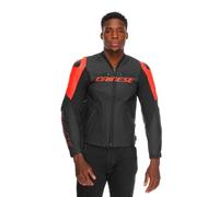 DAINESE Racing 5 Giacca in Pelle da Moto, Nero/Rosso, 50