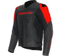 Dainese Racing 5 giacca in pelle da moto traforata, nero/rosso, Taglia 46