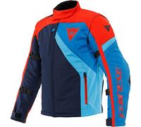 DAINESE Ranch Tex Jacket, Giacca da Enduro in Tessuto, Uomo, Black-Iris/Rosso Lava/Azzurro, 50