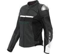 Dainese Rapida Giacca da donna in pelle per moto, Bianco/nero, Taglia 40