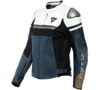 Giacca Pelle Dainese Rapida Lady Black-Iris/White/Tibetan-Platinum