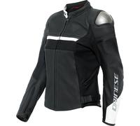 Dainese Rapida, giacca di pelle traforata da donna 44 female Nero Opaco/Nero Opaco/Bianco