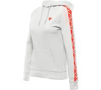 Dainese Stripes, felpa con cappuccio donna XL female Grigio Chiaro/Rosso Fluo