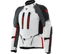 DAINESE Super Adventure Absoluteshell S26 Giacca tessile da motocicletta impermeabile, grigio chiaro/nero/rosso, 46
