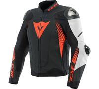 Dainese Super Speed 4 Giacca in pelle moto traforata, nero-bianco-rosso, taglia 50 per maschi