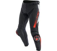 Pantaloni Moto Pelle Uomo Dainese SUPER SPEED Perforata Black/White/Red-Fluo Taglia:46