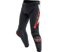 Dainese Super Speed S26, pantaloni in pelle traforata 50 male Nero/Bianco/Rosso Fluo